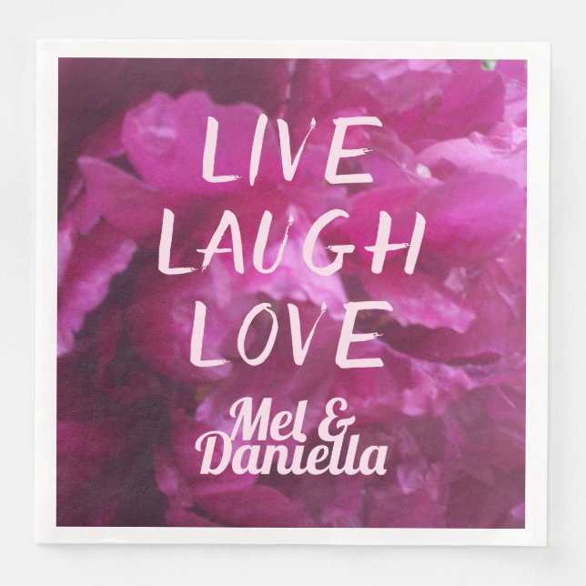 Serviette En Papier Rire en direct Amour Peuple Floral (Devant)