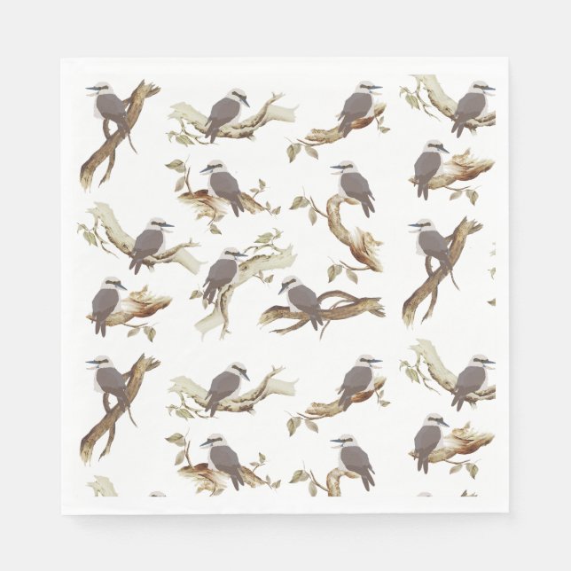 Serviette En Papier Rire Kookaburra Eucalyptus d'oiseaux australiens (Devant)
