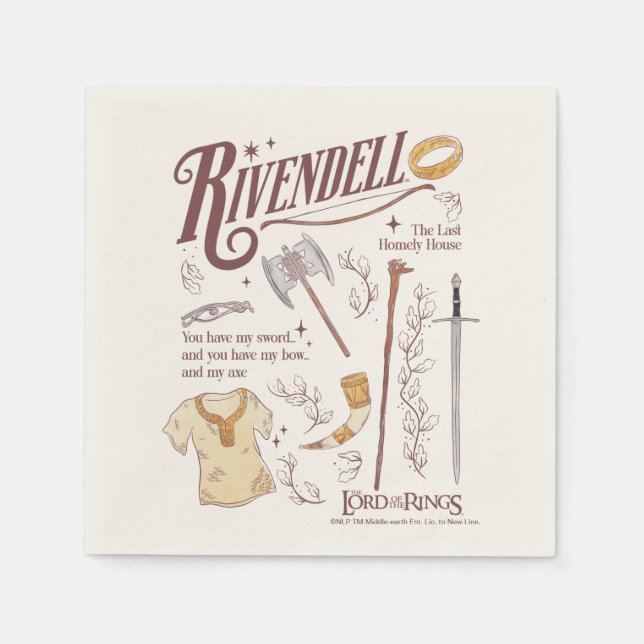 Serviette En Papier RIVENDELL™ Collage graphique aquarelle (Devant)