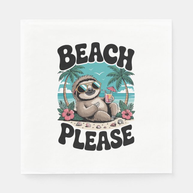 Serviette En Papier Roatan Honduras Sloth Summer (Devant)