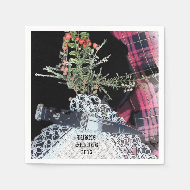 Serviette En Papier Robbie Burns serviettes décontractées (Devant)