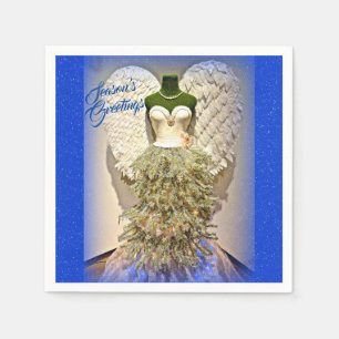 Serviette En Papier Robe Angel Mannequin Forme Arbre de Noël