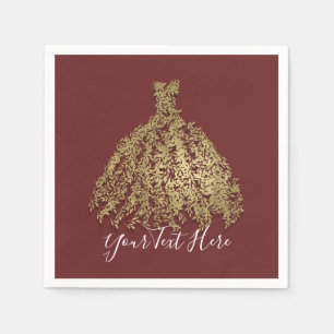 Serviette En Papier Robe botanique rustique or Cinnamon Gold pour douc