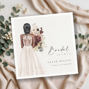 Serviette En Papier Robe de mariée blanche élégante boho Shower de mar