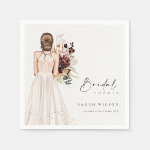 Serviette En Papier Robe de mariée blanche élégante Boho Shower nuptia