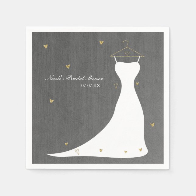 Serviette En Papier Robe de Mariée Moderne & Cérémonie de Remise de Ca (Devant)