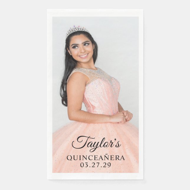 Serviette En Papier Robe de Quinceanera Photo (Devant)