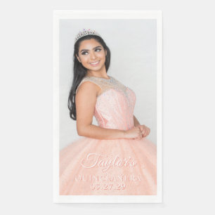 Serviette En Papier Robe de Quinceanera Photo Deux couleurs de police