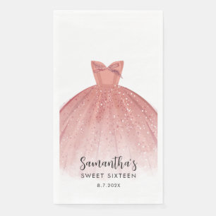 Serviette En Papier Robe de script Sweet 16 moderne 16e anniversaire p
