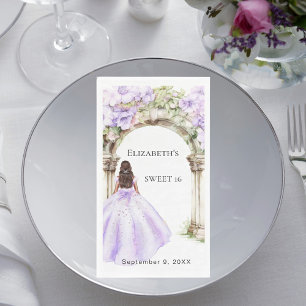 Serviette En Papier Robe florale à la lavande pour Sweet 16