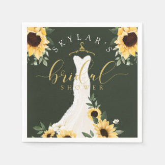 Serviette En Papier Robe Mariage de tournesol Fête des mariées florale