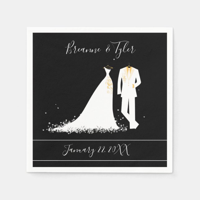 Serviette En Papier Robe & Tux - Cocktail Napkin (Devant)