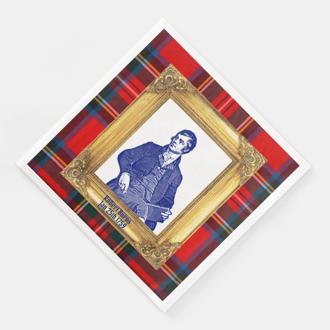 Serviette En Papier Robert Burns Royal Stewart Plaid 25 janvier (Coin)