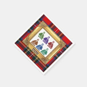 Serviette En Papier Robert Burns Royal Stewart Plaid 25 janvier Multi