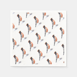 Serviette En Papier Robin Bird en Casquette