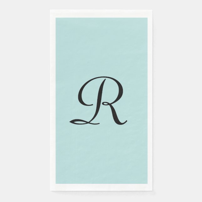 Serviette En Papier Robin's Oeuf Blue Monogrammed Papier serviette d'h (Devant)