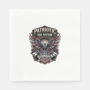 Serviette En Papier Roc Patriotique Aigle Crête Musique Rock Métal Pat