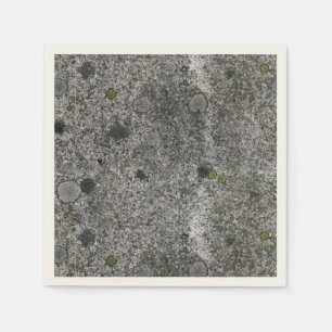 Serviette En Papier Roche de granit de nature avec de la mousse verte