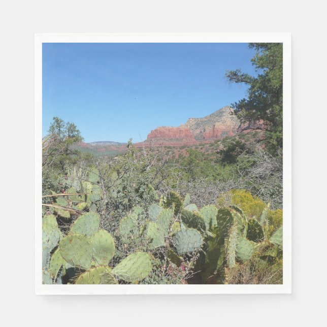 Serviette En Papier Rochers rouges et cactus I (Devant)