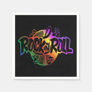 Serviette En Papier Rock et Roll Rainbow Music Thème Napkins