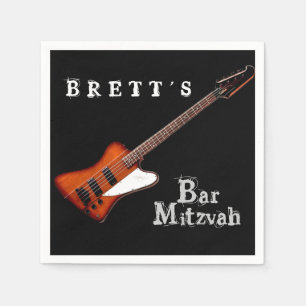 Serviette En Papier Rock Guitare Bar Mitzvah Napkins