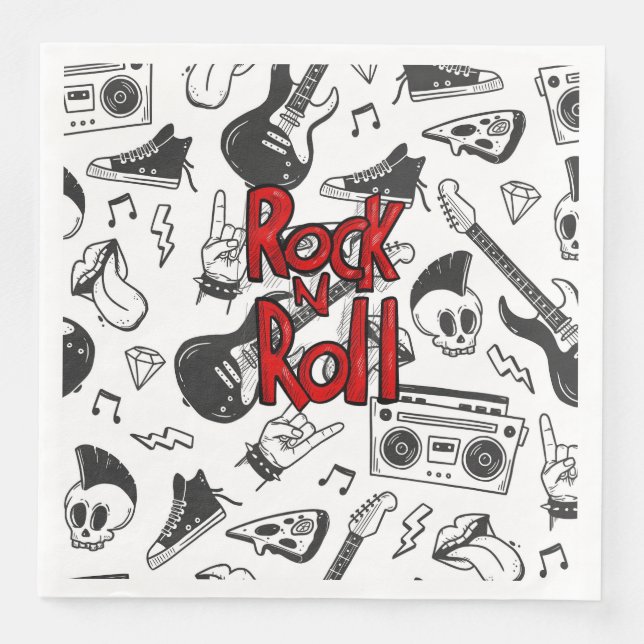 Serviette En Papier Rock N Roll (Devant)