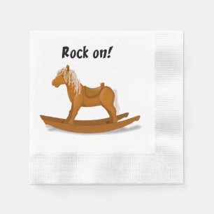 Serviette En Papier Rock On Rocking Horse Cute Kids Cartoon Art