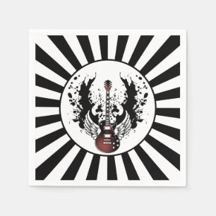 Serviette En Papier Rock & Roll Guitare Rocker Metal Musician Party