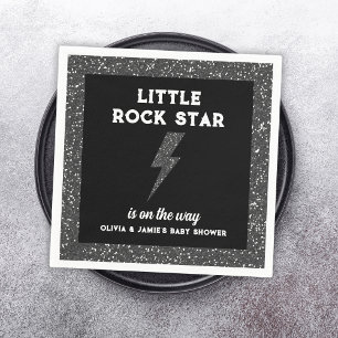 Serviette En Papier Rock Star Baby shower Black Rock Et Roll