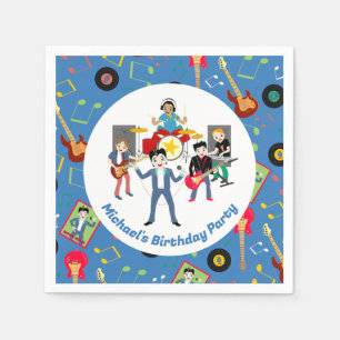 Serviette En Papier Rock Star Boys Band Anniversaire