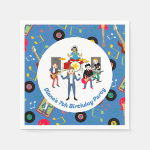 Serviette En Papier Rock Star Girl Band Anniversaire