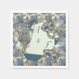 Serviette En Papier Rococo Rich avec Gold Relief & Masques