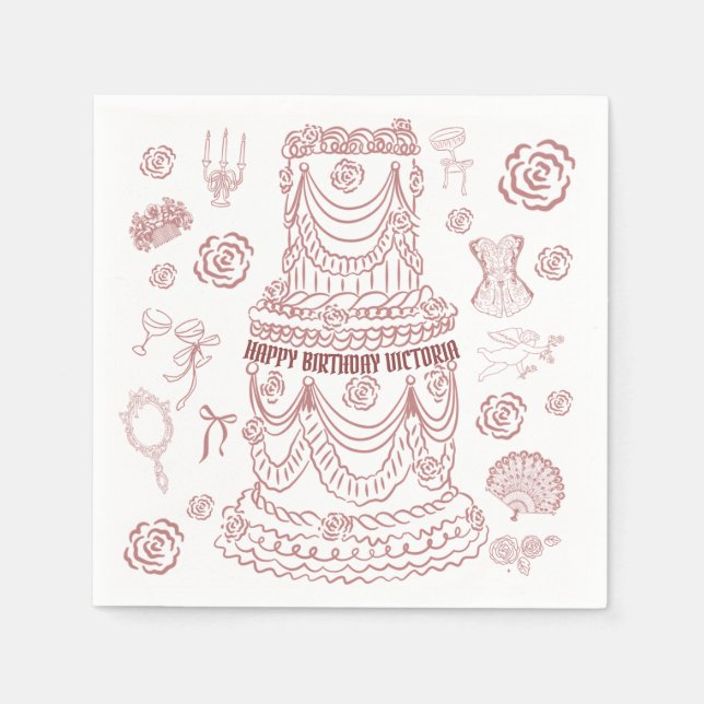 Serviette En Papier Rococo Soft Renaissance Coquette Party (Devant)