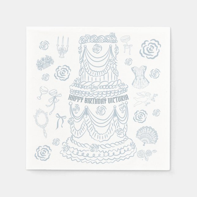 Serviette En Papier Rococo Soft Renaissance Coquette Party (Devant)