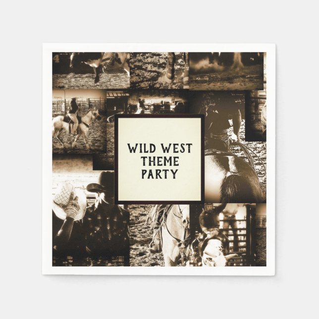 Serviette En Papier Rodeo Cowboy Rustic Country Western Thème Party (Devant)