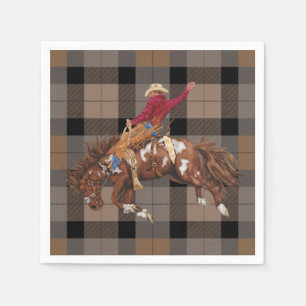 Serviette En Papier Rodeo Cowboy sur Bucking Bronco