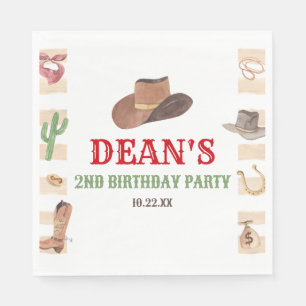 Serviette En Papier Rodeo Cowboy Western Wild West fête d'anniversaire