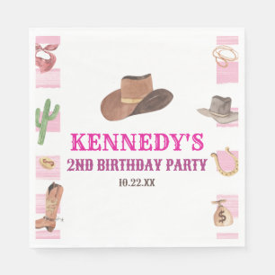Serviette En Papier Rodeo Cowgirl Western Wild West fête d'anniversair
