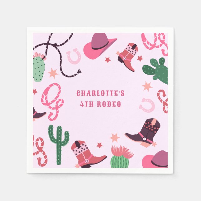 Serviette En Papier Rodéo Rodéo Rodéo Western Anniversaire (Devant)