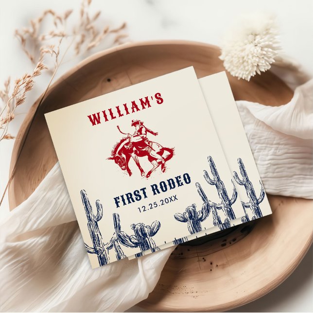 Serviette En Papier Rodeo Western Cowboy 1ère fête d'anniversaire (Créateur téléchargé)