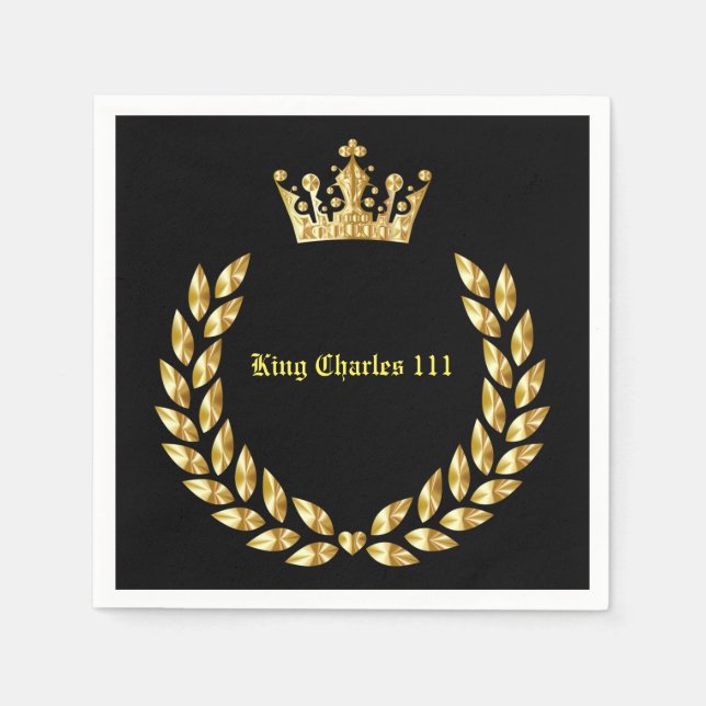 Serviette En Papier Roi Charles 111 Couronne royale (Devant)