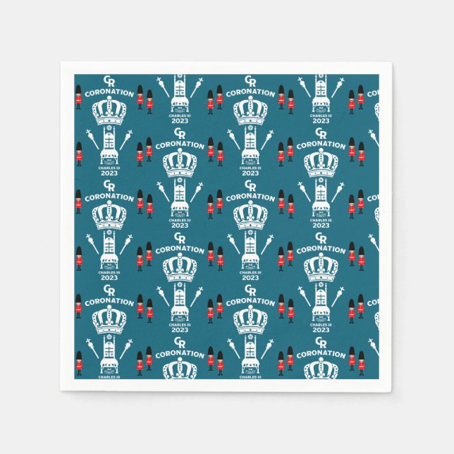 Serviette En Papier Roi Charles III Coronation Street (Devant)