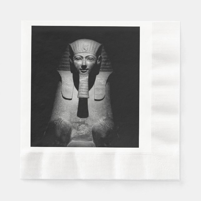 Serviette En Papier Roi pharaon noir et blanc (Devant)