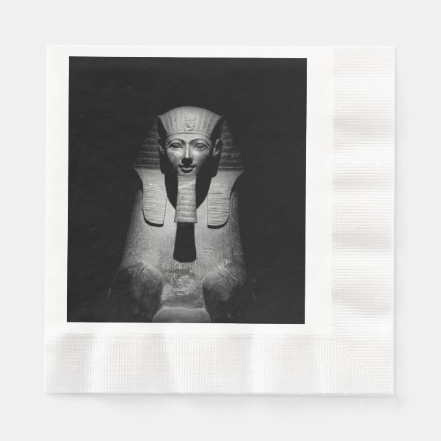 Serviette En Papier Roi pharaon noir et blanc (Devant)