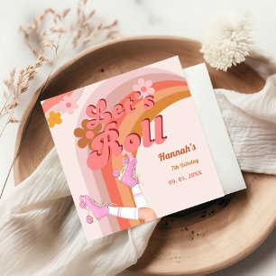 Serviette En Papier Roll Retro Super Roller Skate Anniversaire Partie