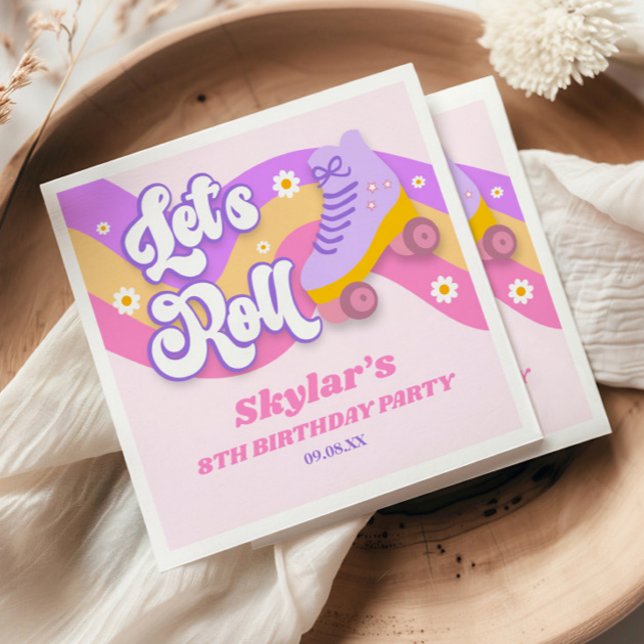 Serviette En Papier Roll Roller Patinage Patinage Anniversaire (Créateur téléchargé)