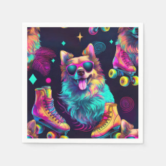Serviette En Papier Roller Skate Disco Chien