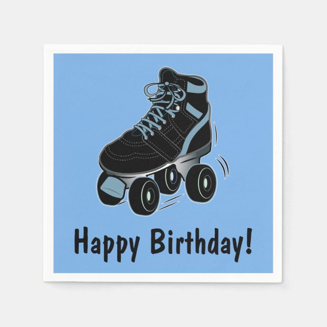 Serviette En Papier Roller Skate Joyeux Anniversaire (Devant)