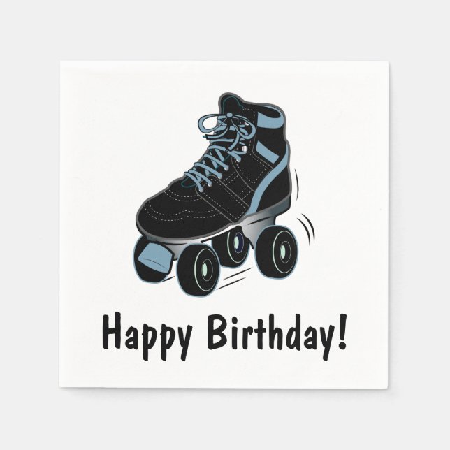 Serviette En Papier Roller Skate Joyeux Anniversaire (Devant)