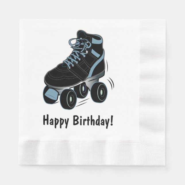 Serviette En Papier Roller Skate Joyeux Anniversaire (Devant)